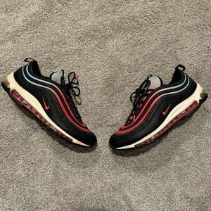 Nike Air Max 97 "Blue Fury Ember" Men's Low Top Athletic Sneakers Size 11 Red